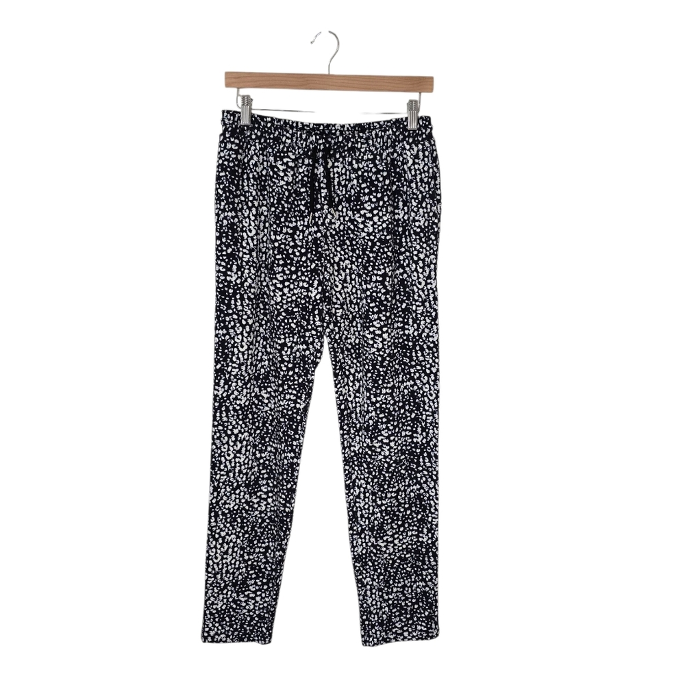 Hale Bob‎ Black White Animal Print Tapered Pants Women's Small NWT Mobwife